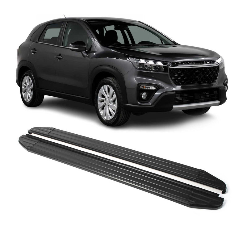 Marchepieds Latéraux pour Suzuki SX4 2015-2025 Aluminium Noir 2Pcs