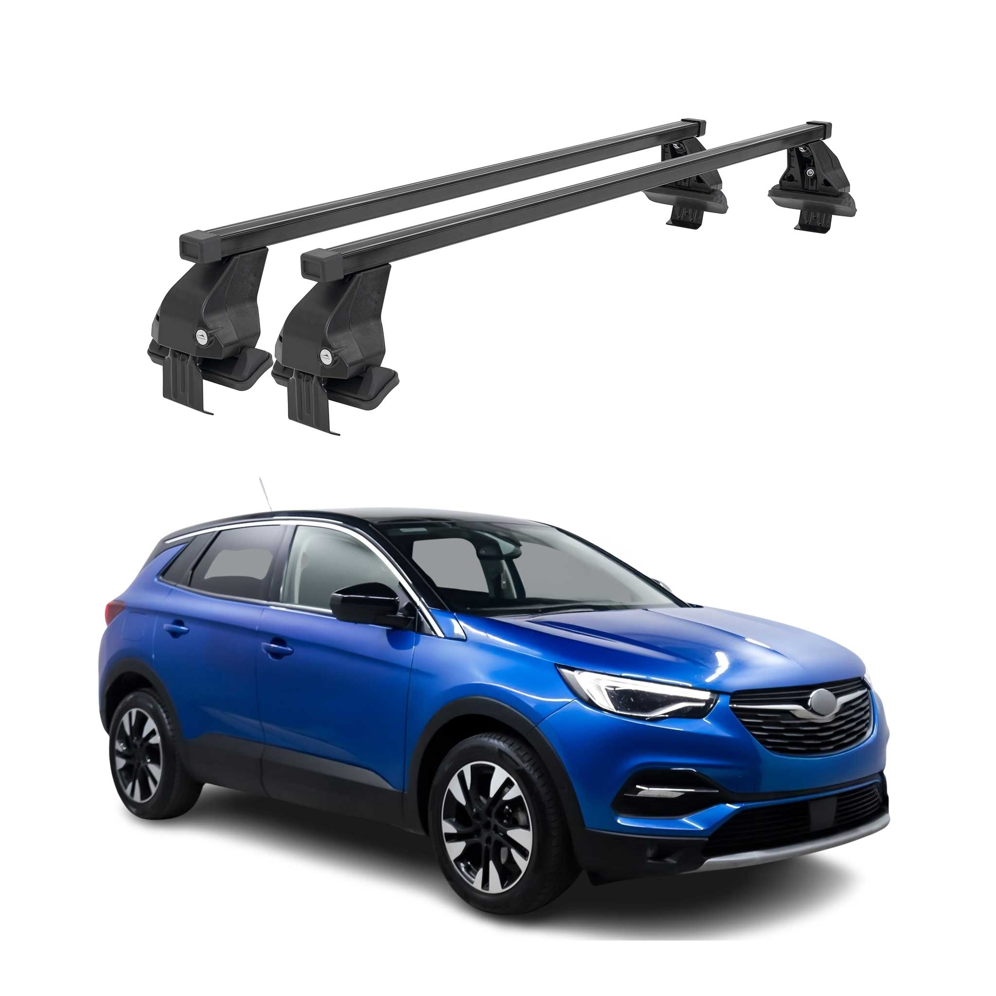 Barres Transversales Menabo pour Opel Grandland X 2017-2024 Noir