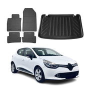 Kit Tapis de sol et coffre pour Renault Clio IV 2012-2018 HB TPE Noir