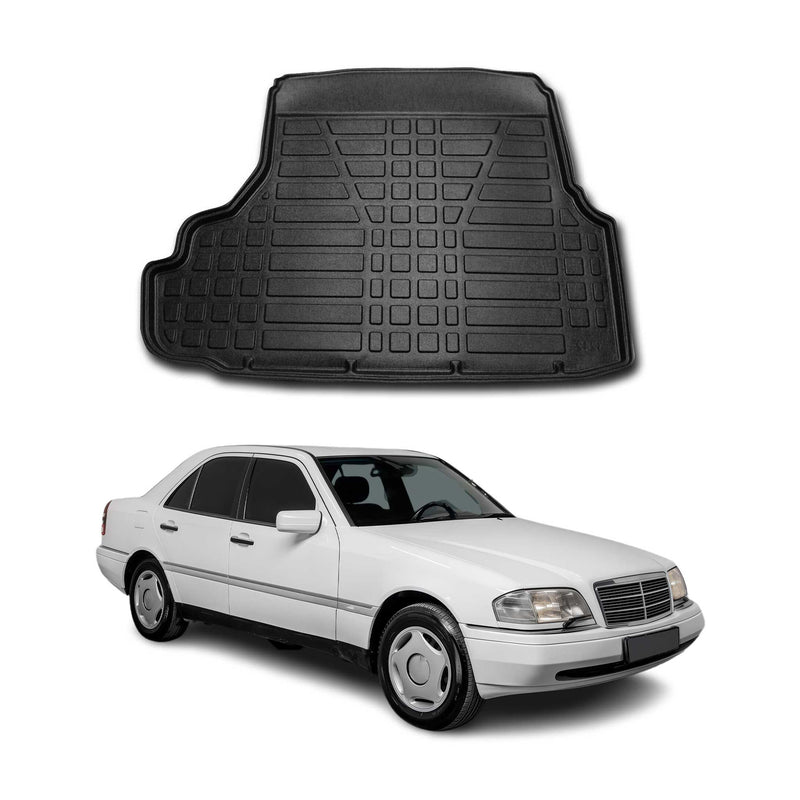 Tapis de Coffre pour Mercedes Classe C W202 1993-2000 en TPE Noir