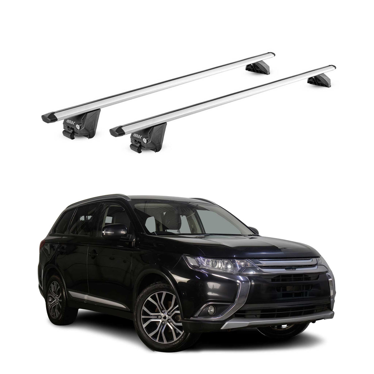 Barres de toit pour Mitsubishi Outlander III 2013-2021 Alu Gris Argenté 2x ABE