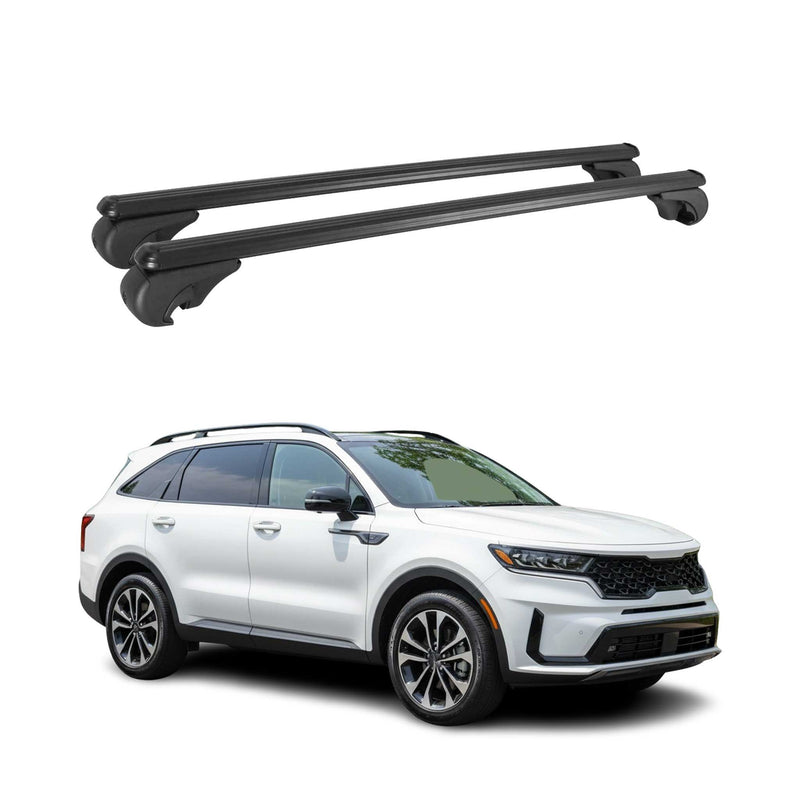 Barres de toit Transversales pour Kia Sorento MQ4 2020-2025 Aluminium Noir