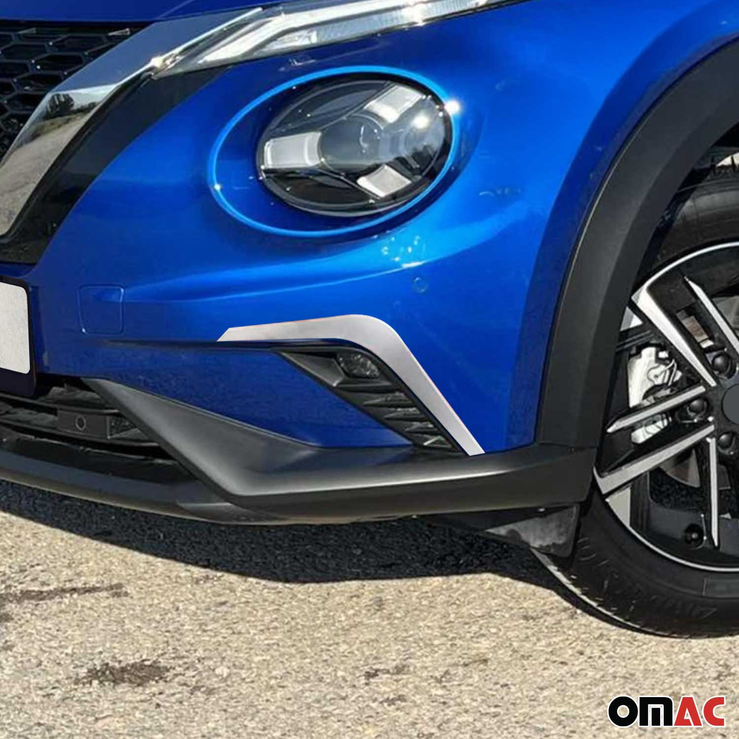 Cadre Phare Antibrouillard pour Nissan Juke 2021-2025 en acier inox Chromé