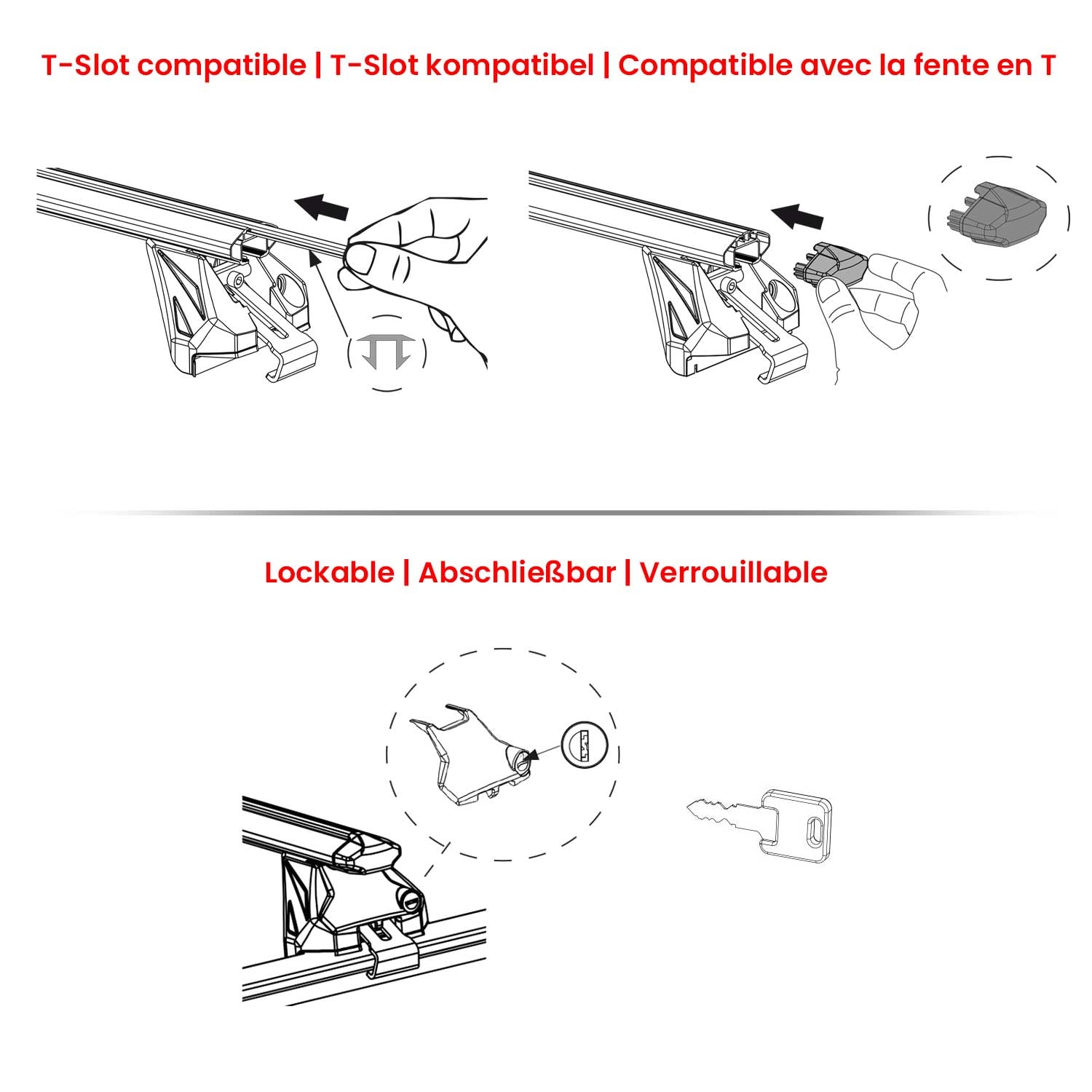 Barres de toit transversales Universal pour Autos Voiture Argent 120cm ABE