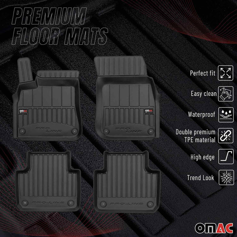 OMAC Tapis de sol en caoutchouc pour Porsche Cayenne 9YA 2017-2023 Noir Premium