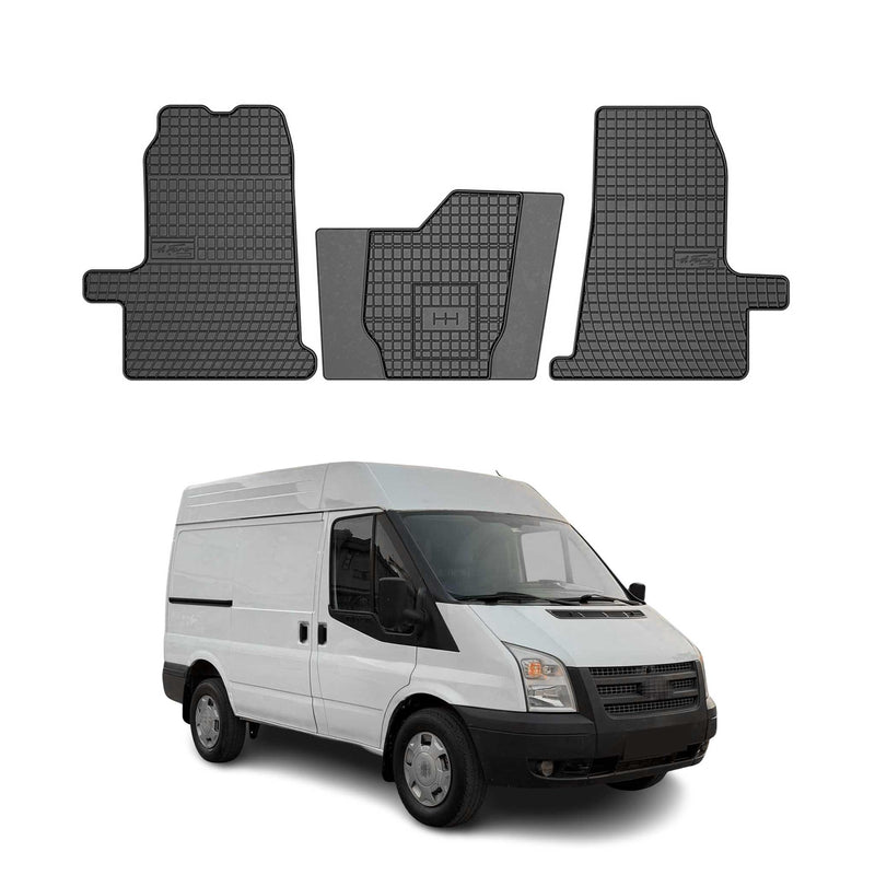 Tapis de Sol pour Ford Transit 2000-2013 Caoutchouc Noir