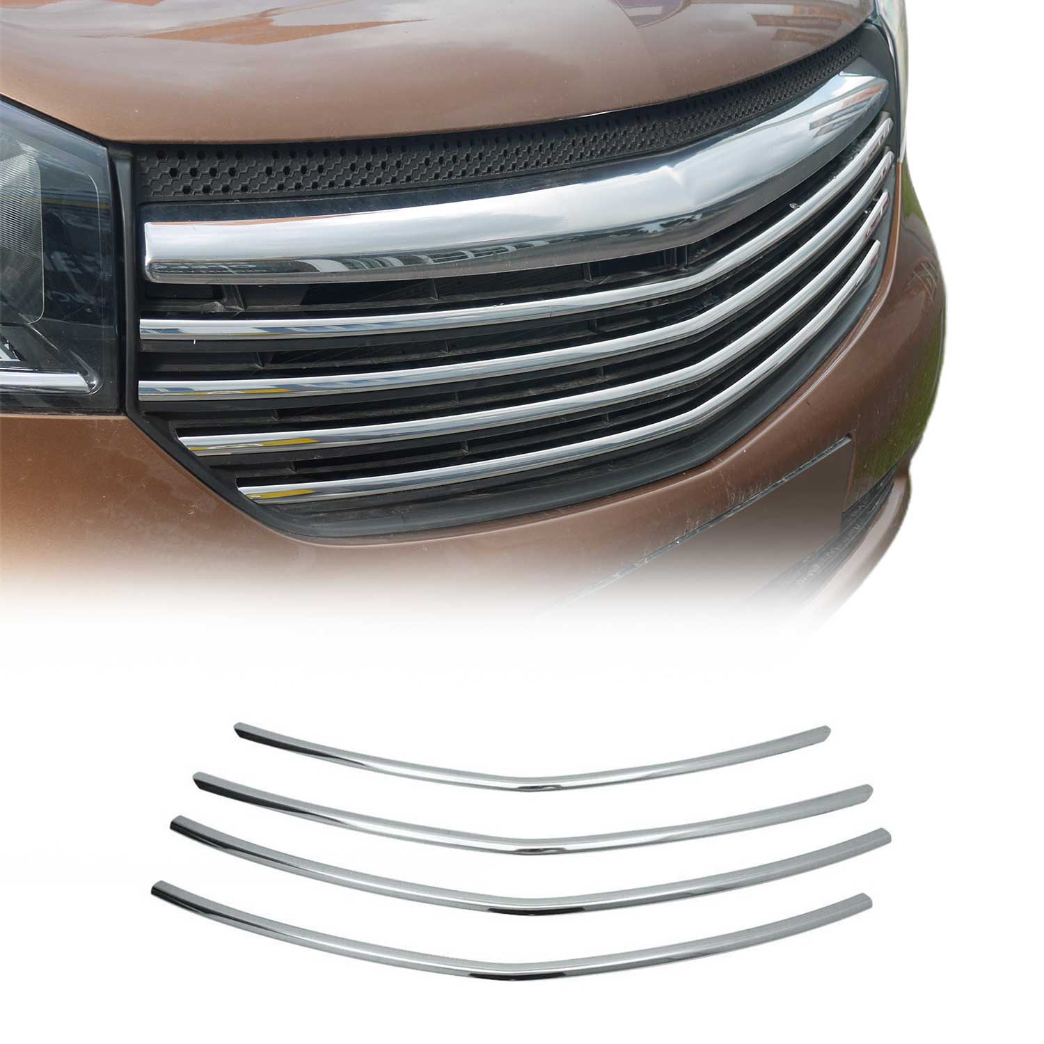 Moulure de Grille de Calandre pour Opel Vivaro 2014-2019 Chromé 4Pcs