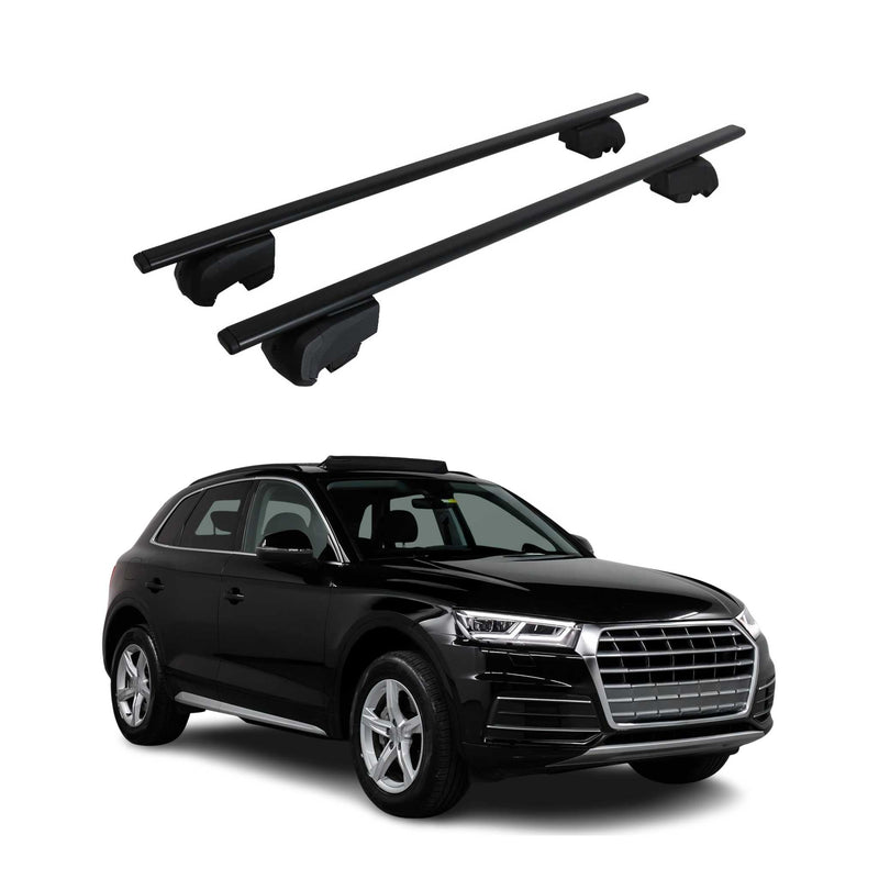 Barres de toit transversales pour Audi Q5 2017-2024 Fer Noir 2Pcs