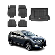 Kit Tapis de Sol et Coffre pour Nissan X-Trail 2017-2022 TPE Noir