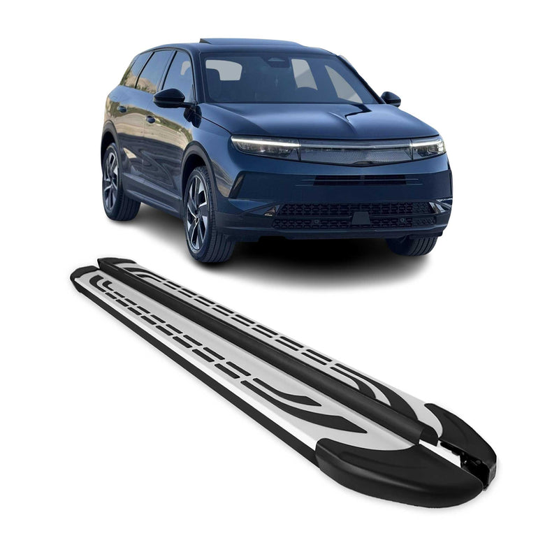 2024-2025 Opel Grandland II Marchepieds Latéraux pédale Aluminium Noir Gris 2Pcs