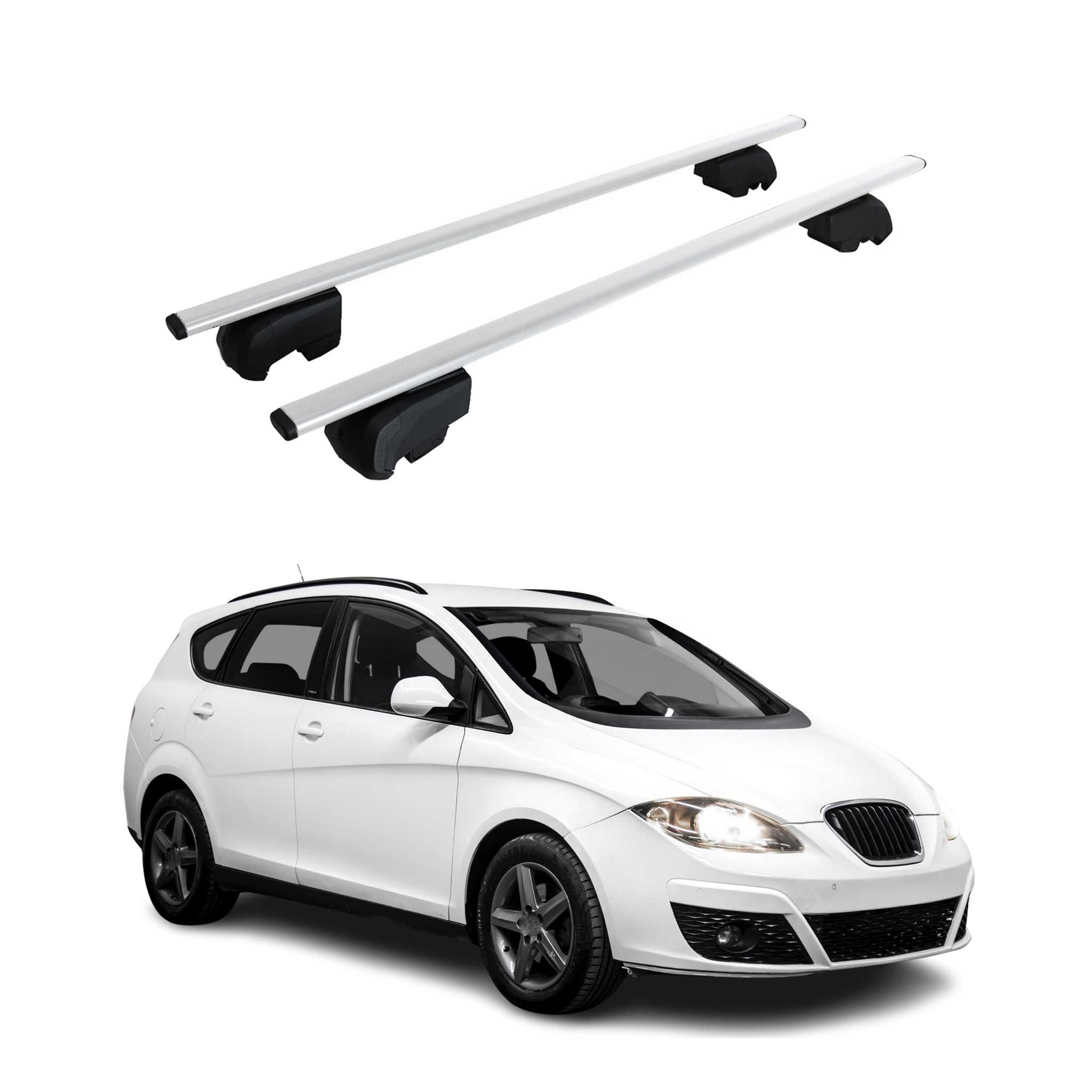 Barres de toit Transversales pour Seat Altea XL 2006-2015 Fer Argent ABE