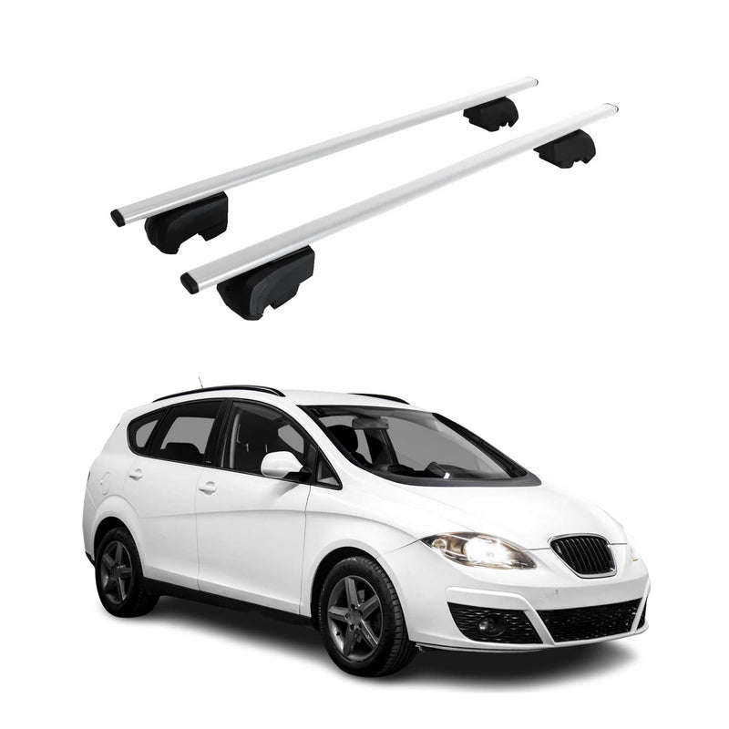Barres de toit Transversales pour Seat Altea XL 2006-2015 Fer Argent ABE