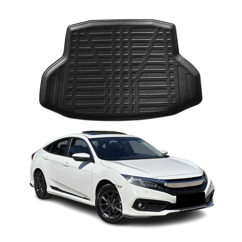Tapis de Coffre pour Honda Civic 2016-2021 Berline en TPE Noir