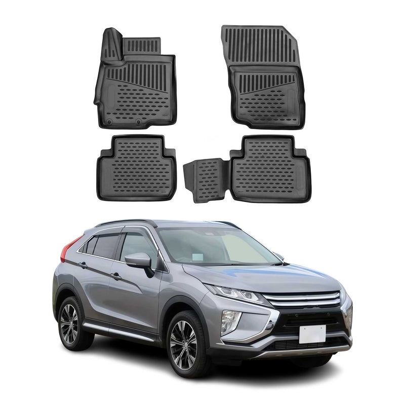 OMAC Tapis de sol pour Mitsubishi Eclipse Cross 2017-2024 en caoutchouc Noir