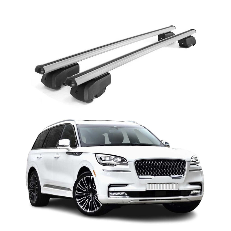 Barres de toit Transversales pour Lincoln Aviator 2019-2023 Alu Gris ABE