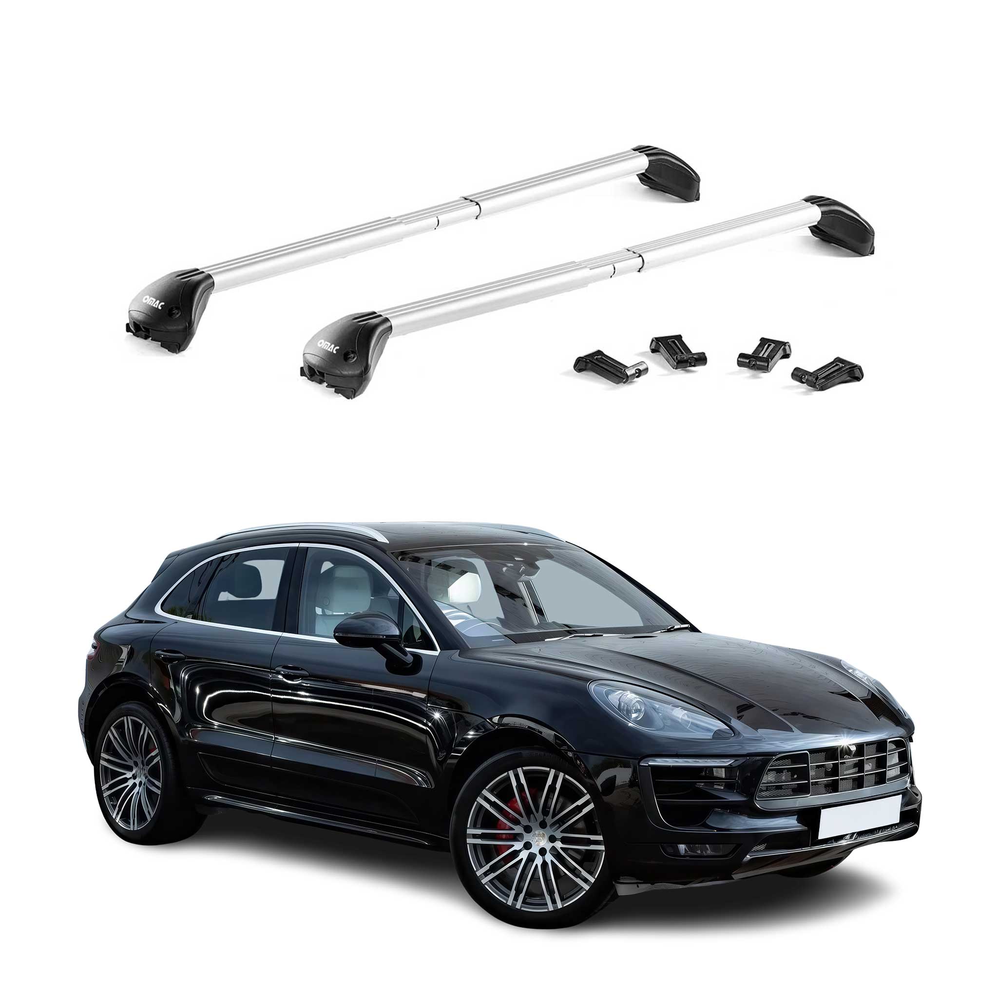 Barres de toit transversales pour Porsche Macan 95B 2015-2026 Alu Gris 2x ABE