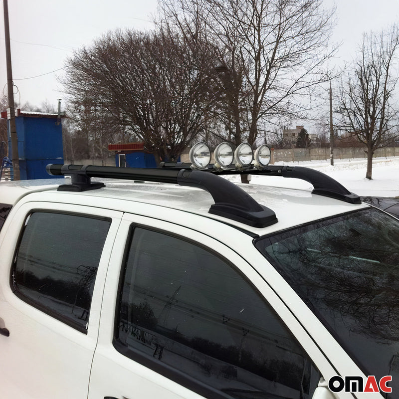 KIT Barres de toit trans+long pour VW Amarok Double Cab  2010-2024 Alu Noir