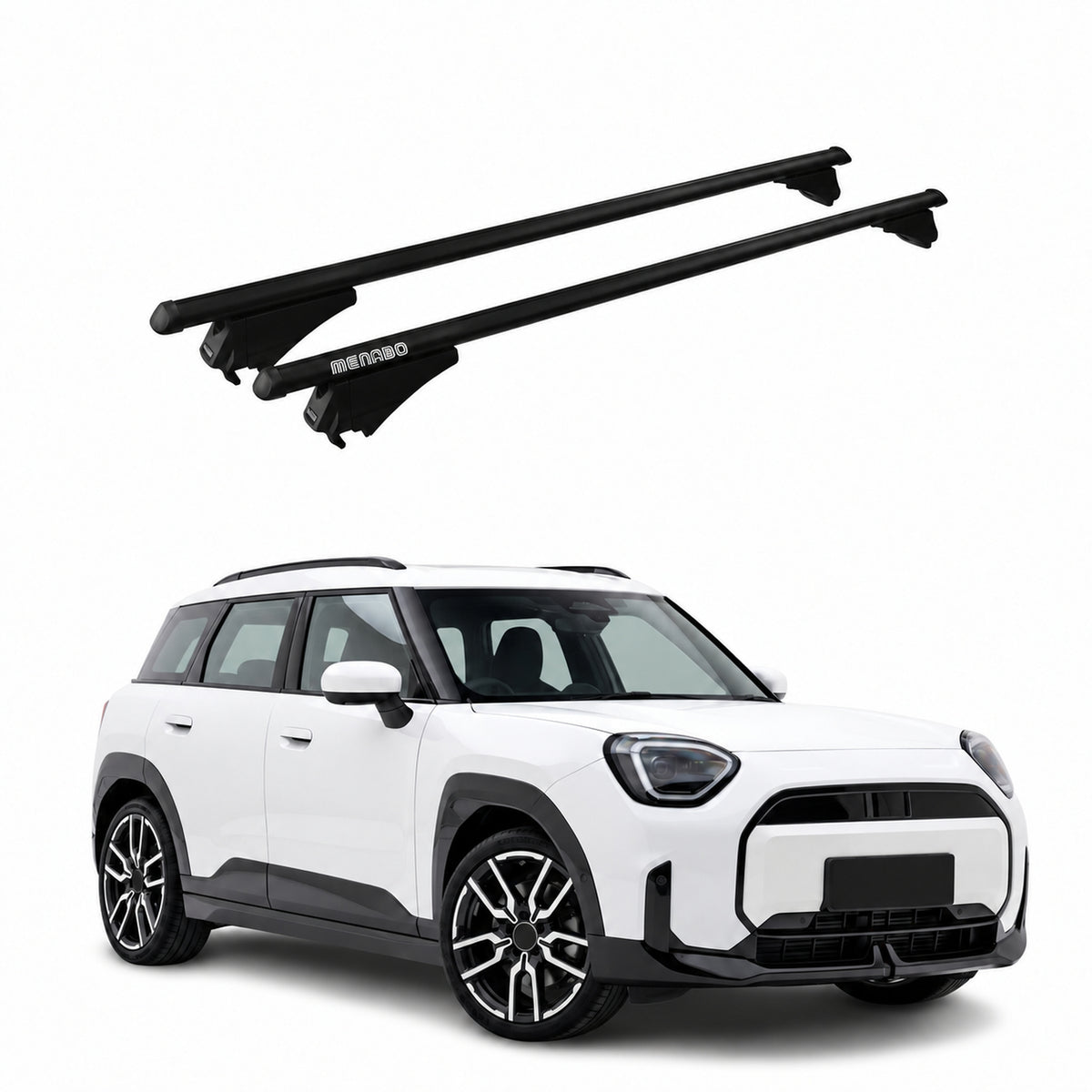 Menabo Barres de toit pour Mini Aceman 2024-2026 Aluminium Noir 2 Pièces