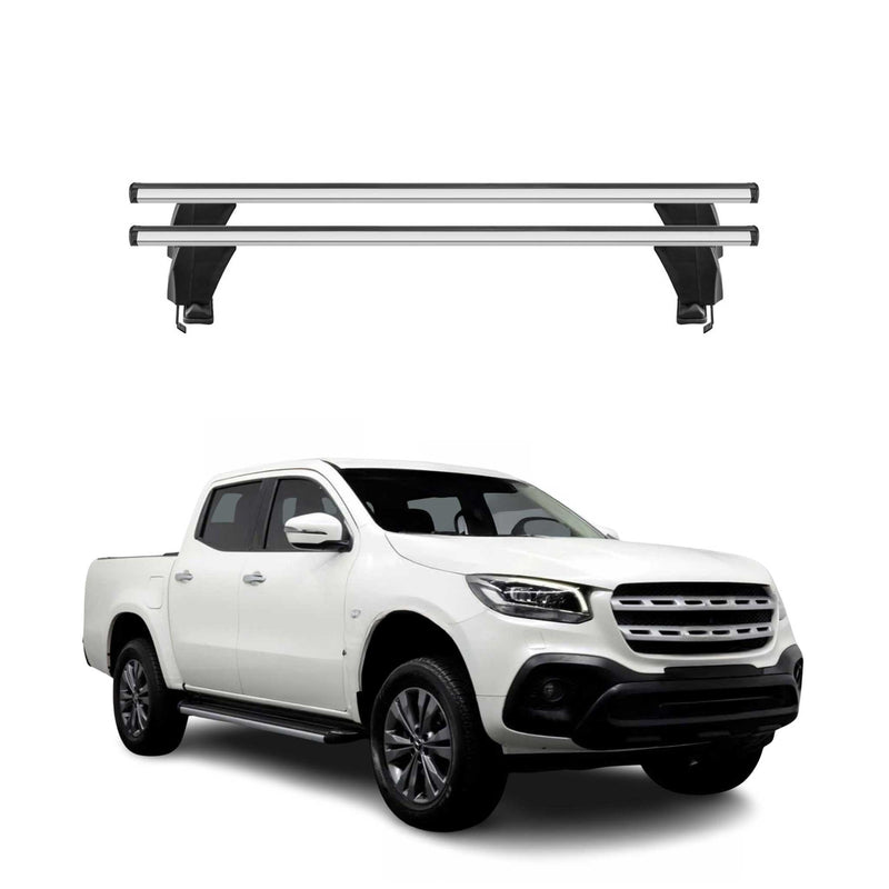 Menabo Barres de toit Transversales pour Mercedes X 2018-2025 Alu Gris ABE 2x