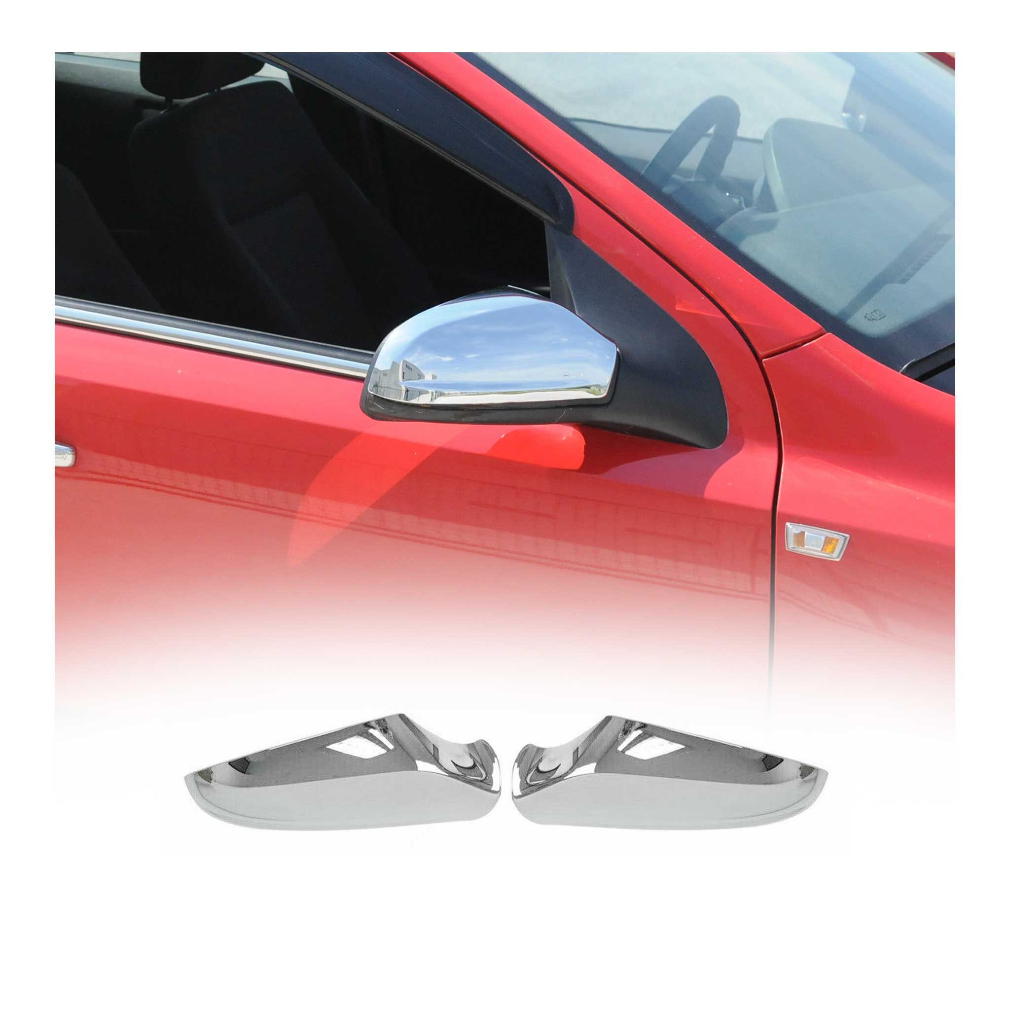 Coques de Rétroviseurs pour Opel Astra H 2004-2010 2x Plastique ABS Chromé