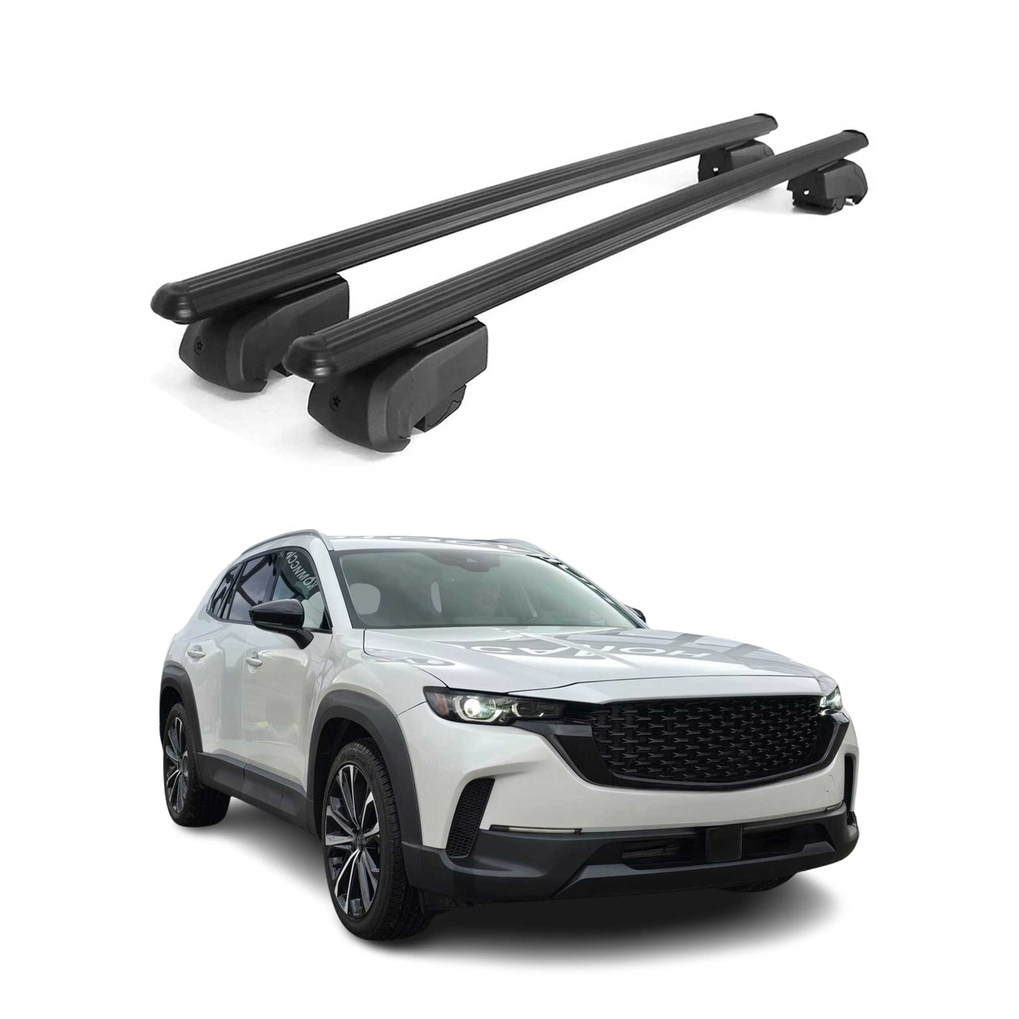 Barres de toit Transversales pour Mazda CX-50 2023-2025 ABE Aluminium Noir