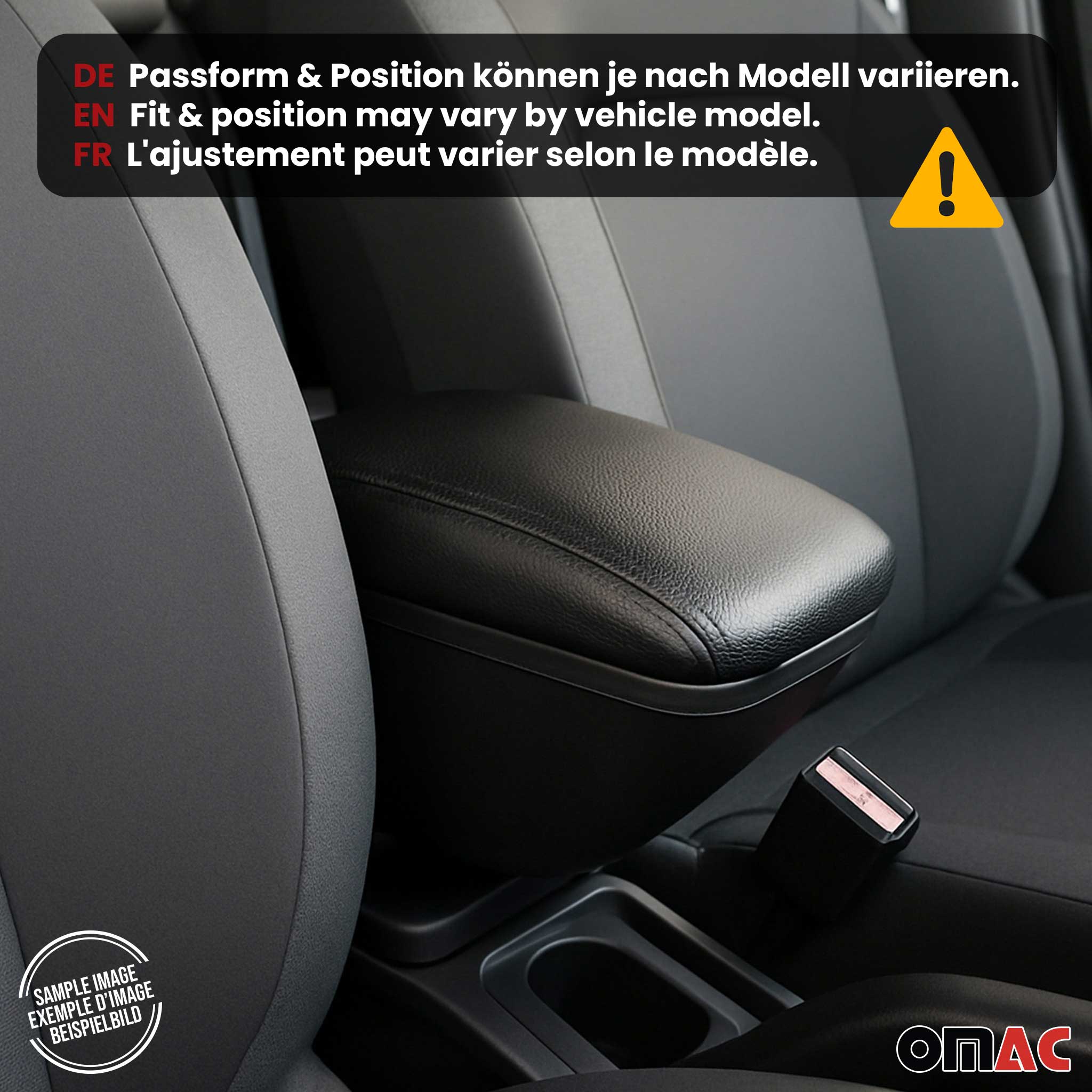 Accoudoir central Pour Kia Picanto 2011-2017 HB Simili-cuir Noir Coulissant