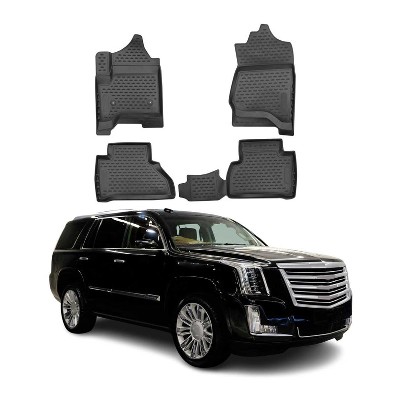 2007-2014 Cadillac Escalade ESV OMAC Tapis de sol en caoutchouc TPE 3D Noir 4Pcs