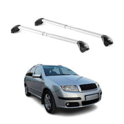 Barres de toit pour Skoda Fabia Wagon 2000-2022 5P Gris Argenté 2 pièces ABE