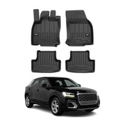 OMAC Tapis de sol caoutchouc pour Audi Q2 2017-2026 Noir Premium
