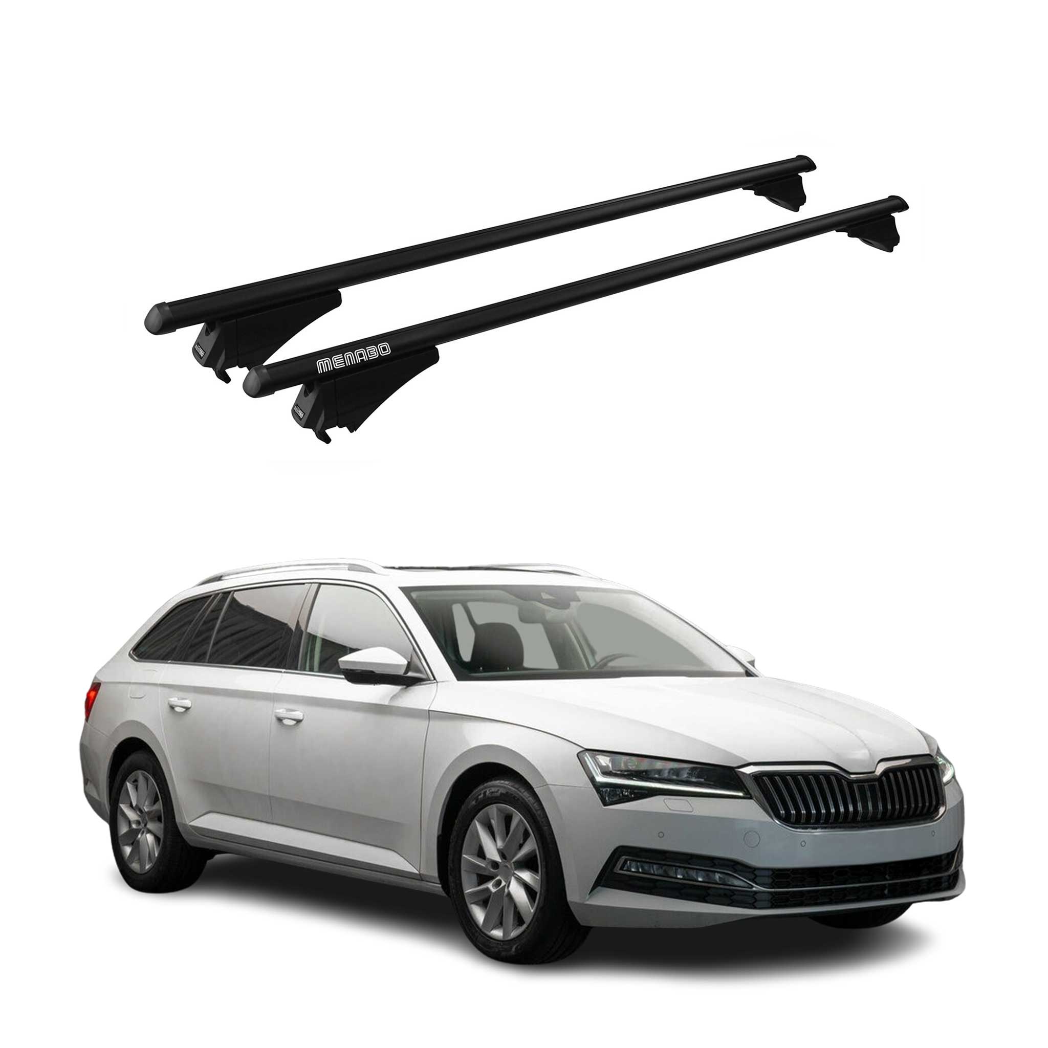 Tiger Barres de toit transversales pour Skoda Superb Kombi 2015-2024 Noir