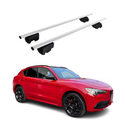 Barres de toit transversales pour Alfa Romeo Stelvio 2016-2026 Fer Argent