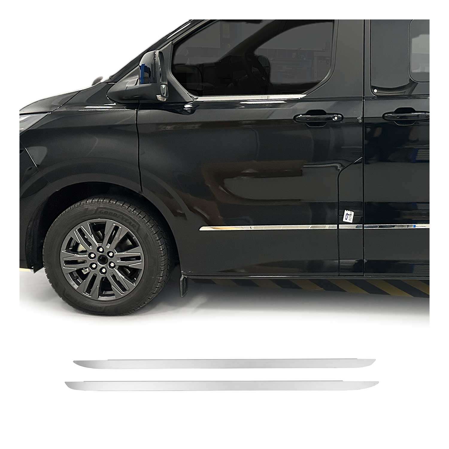Garniture De Fenêtre pour Ford Transit / Tourneo Custom 2023-26 Inox Chromé 2Pcs