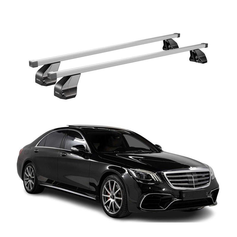Barres de toit transversales pour Mercedes S W222 2014-2020 Acier Gris