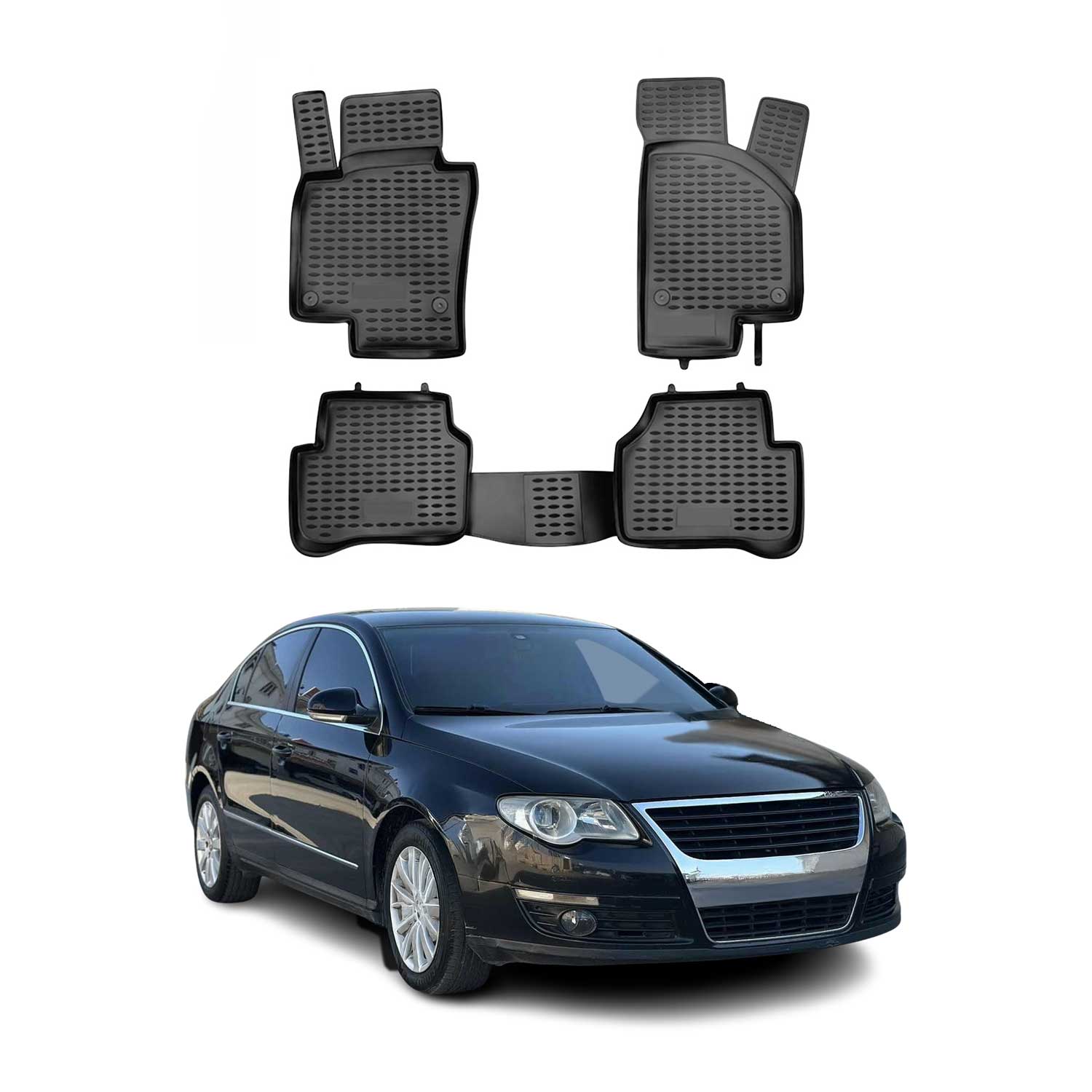 Tapis de Sol pour VW Passat B6 2005-2011 Caoutchouc TPE Noir