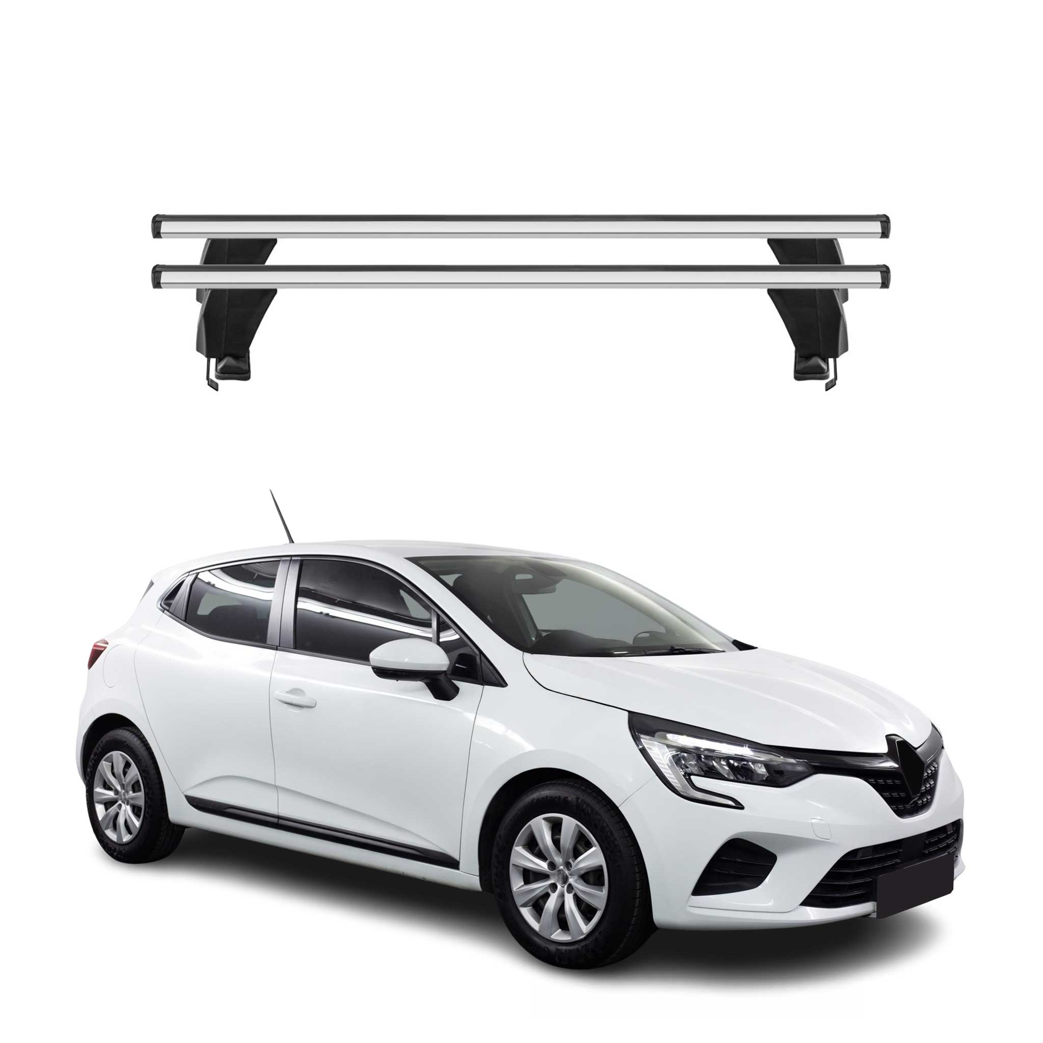 Menabo Barres de toit Transversales pour Renault Clio 5 2019-2025 Gris ABE 2x