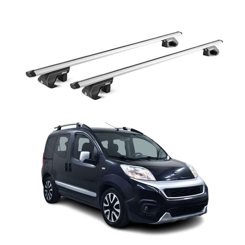 Barres de toit transversales ABE pour Fiat Fiorino Railing piccoli 2008-20 Gris