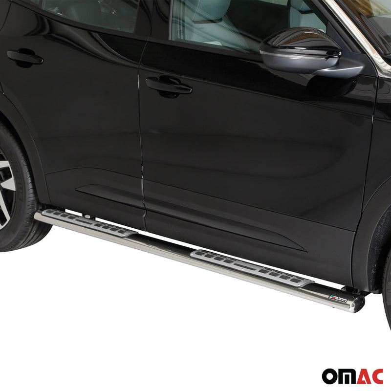 Marchepieds Latéraux pour Opel Mokka 2021-2025 Acier Inoxydable Argent