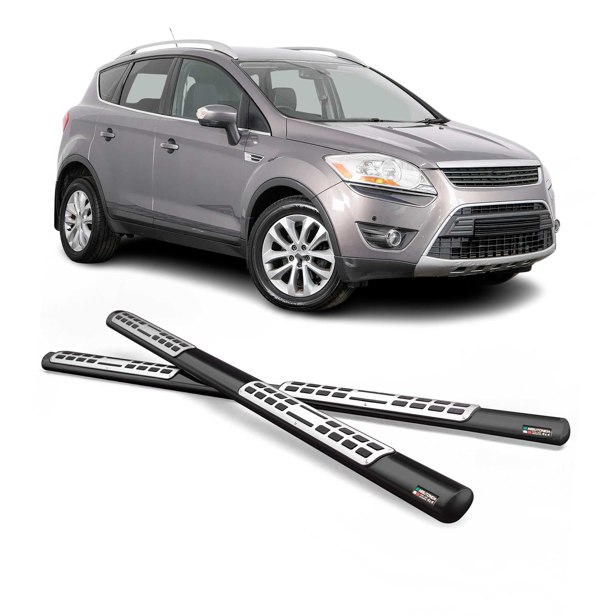 Marchepieds Latéraux pour Ford Kuga I 2008-2012 Acier Inoxydable Noir