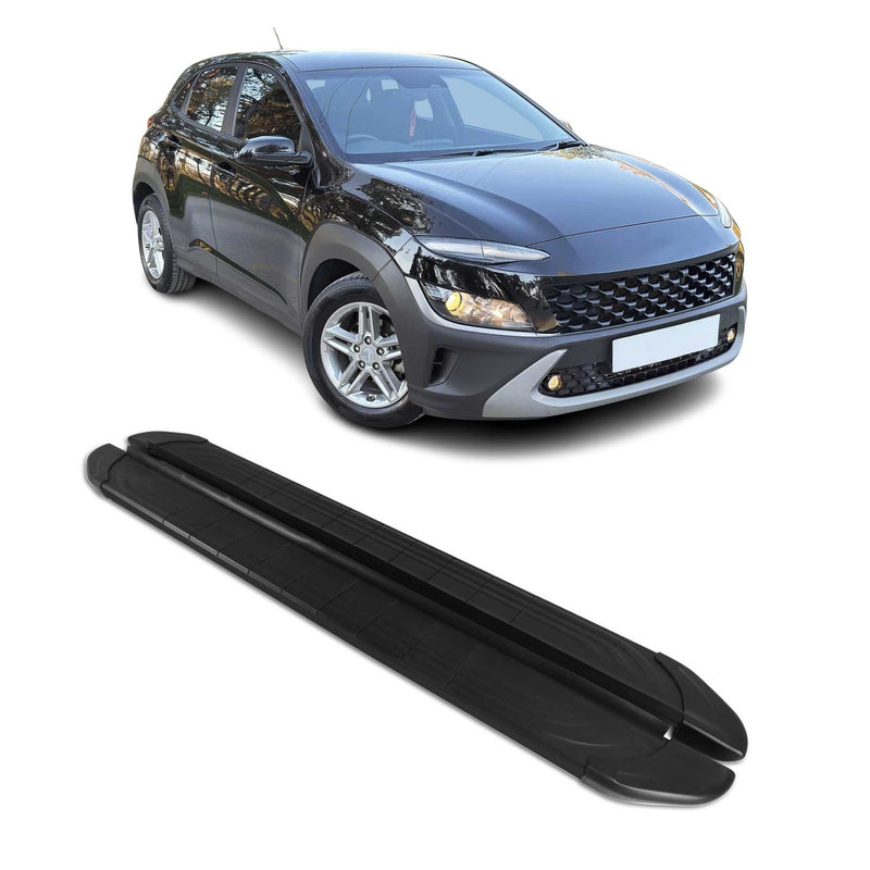Marchepieds Latéraux pédale pour Hyundai Kona 2018-2024 2Pcs Aluminium Noir