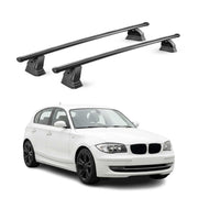 Barres de toit transversales acier pour Bmw Serie 1 E87 E81 HB 2004-2011 Noir 2x