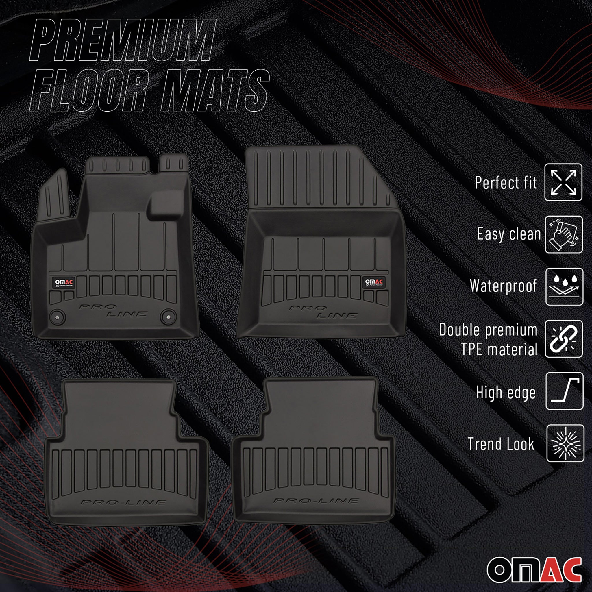 Tapis de Sol pour Citroen C5 Aircross 2018-2025 TPE Noir
