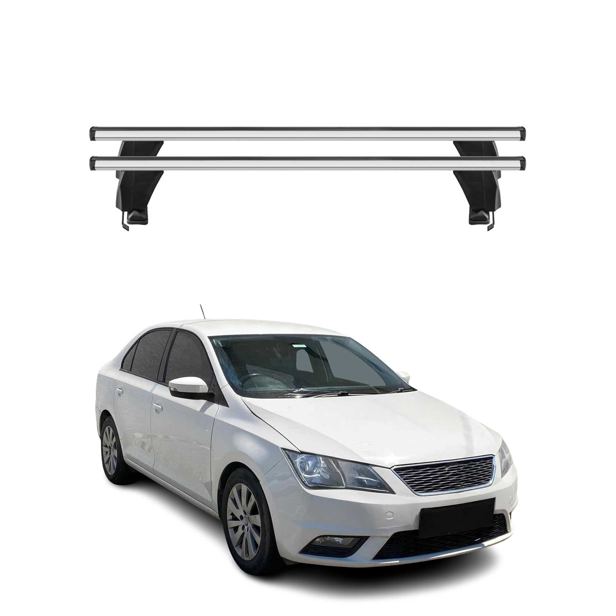 Menabo Barres de toit Transversales pour Seat Toledo 2011-2019 Alu Gris 2x ABE