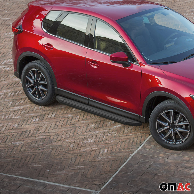 Marchepieds Latéraux pour Mazda CX-5 2017-2023 Alu Noir ABE
