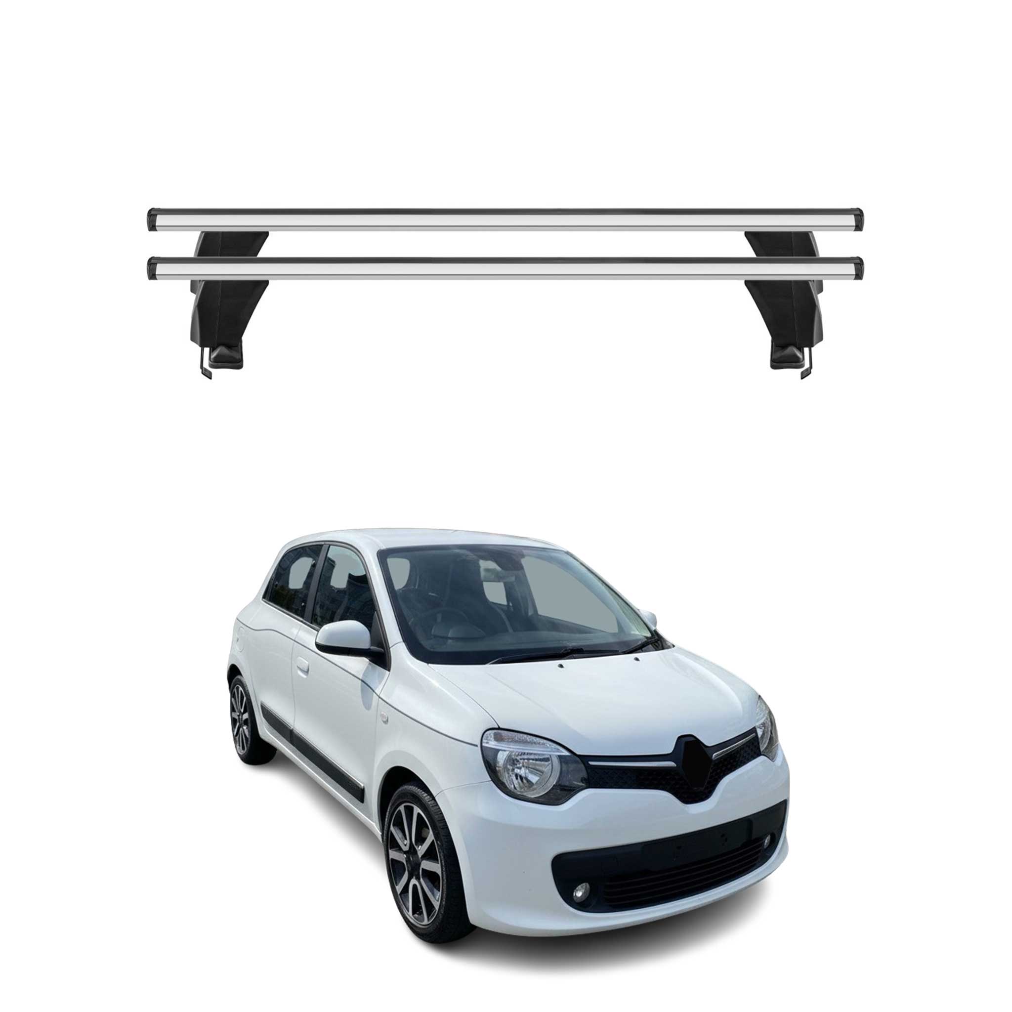 Menabo Barres de toit Transversales pour Renault Twingo III 2014-2019 Alu Gris