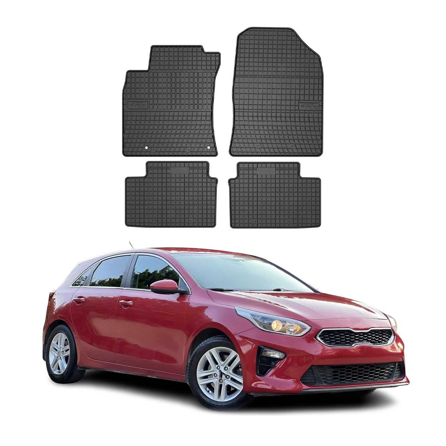 Tapis de Sol pour Kia Ceed 2019-2026 Caoutchouc Noir