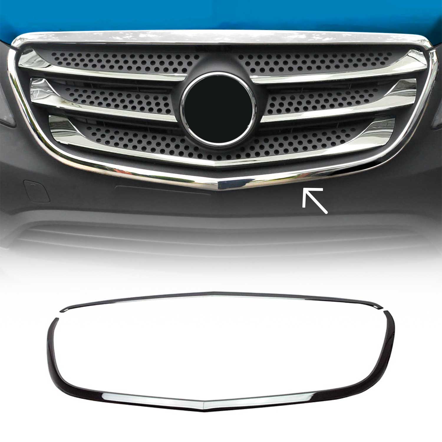 Moulure de Grille de Calandre pour Mercedes Vito W447 2014-2019 Chromé Acier