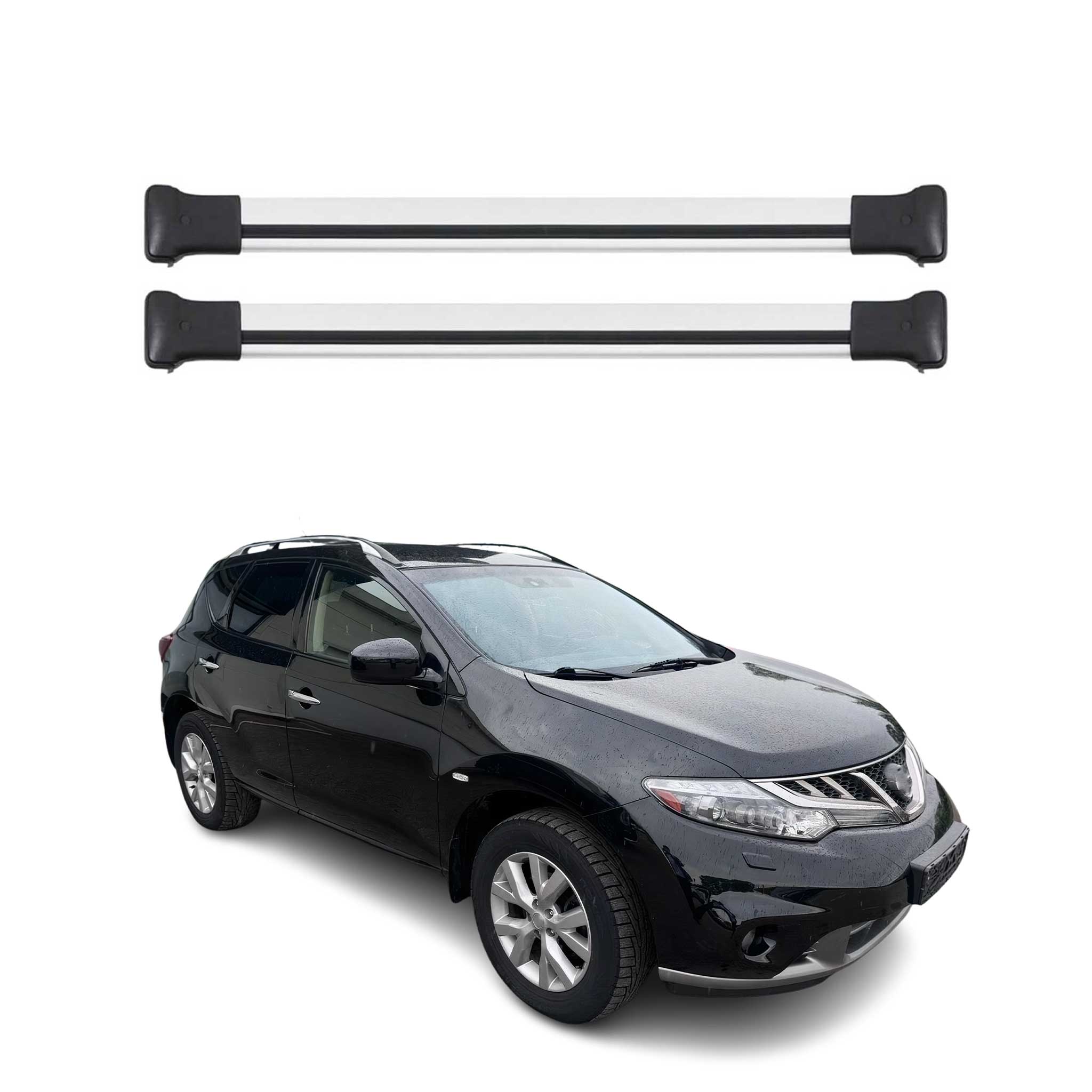 Barres de toit transversales pour Nissan Murano 2008-2014 Aluminium Gris