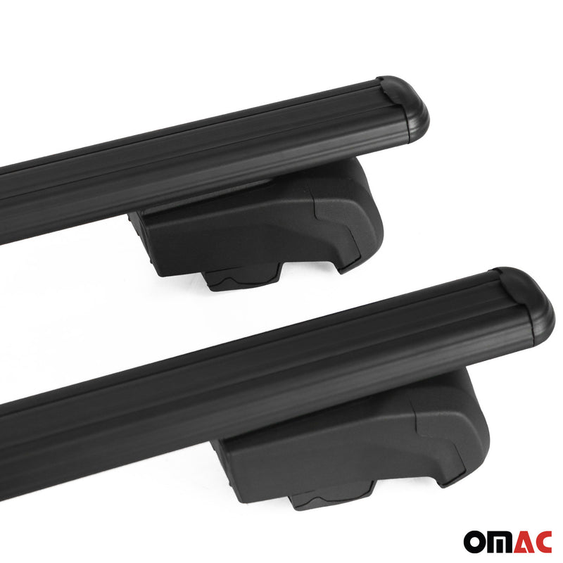 Barres de toit Transversales pour Seat Arona 2017-2023 ABE Noir Aluminium