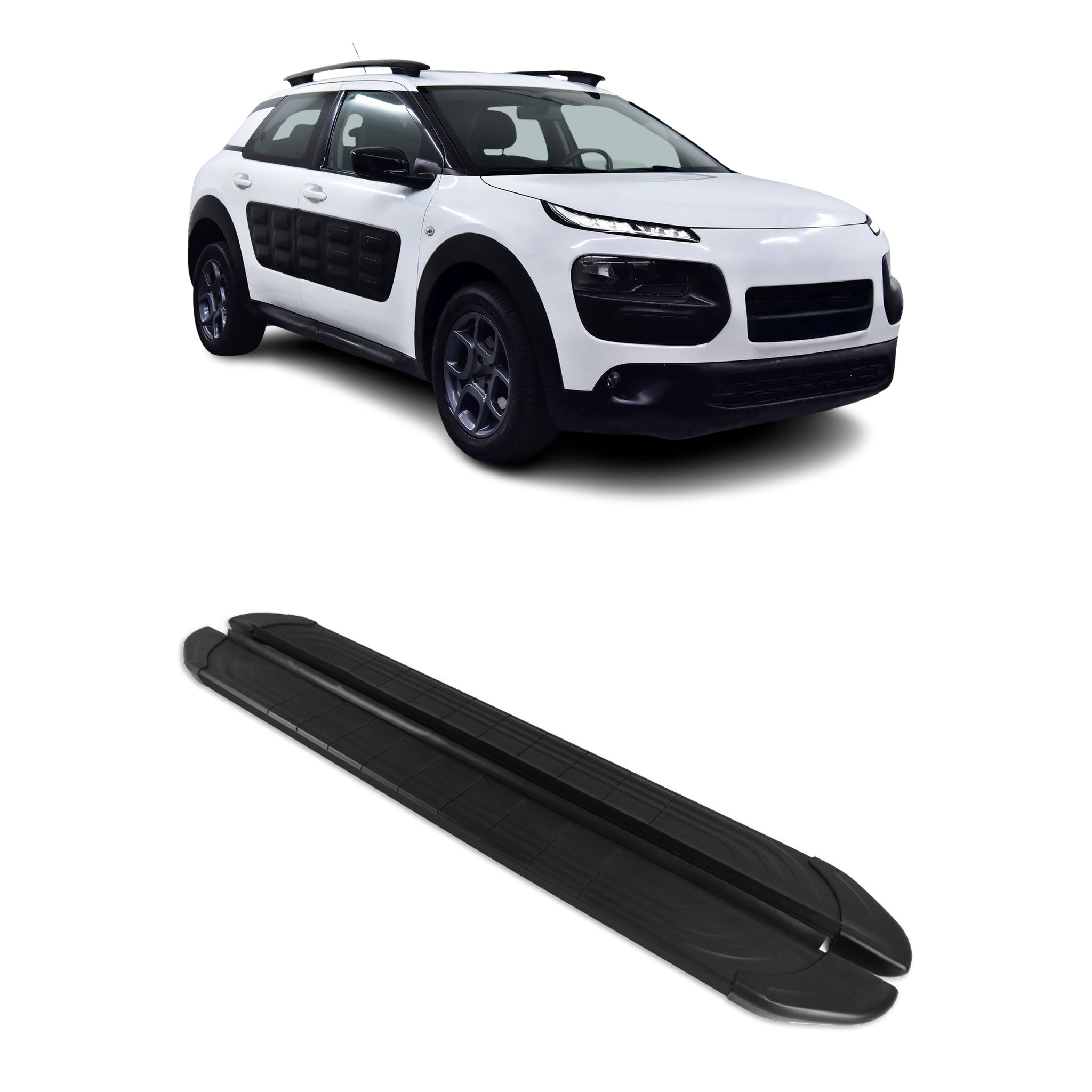 Marchepieds latéraux pédale pour Citroen C4 Cactus 2014-2022 2Pcs Aluminium Noir
