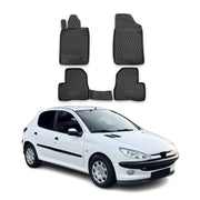 OMAC Tapis de sol pour Peugeot 206 1998-2013 sur mesure en caoutchouc Noir